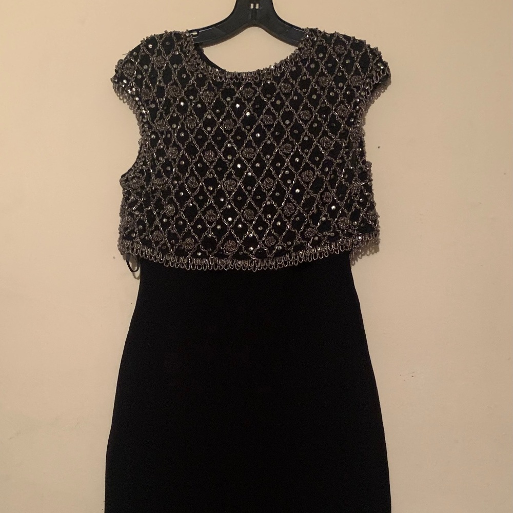 Pamella Roland Gold and Black beaded dress